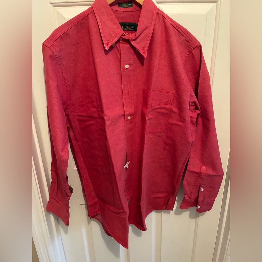 J. Crew Men's Muted Red Button Down Shirt. Large. 100% Cotton